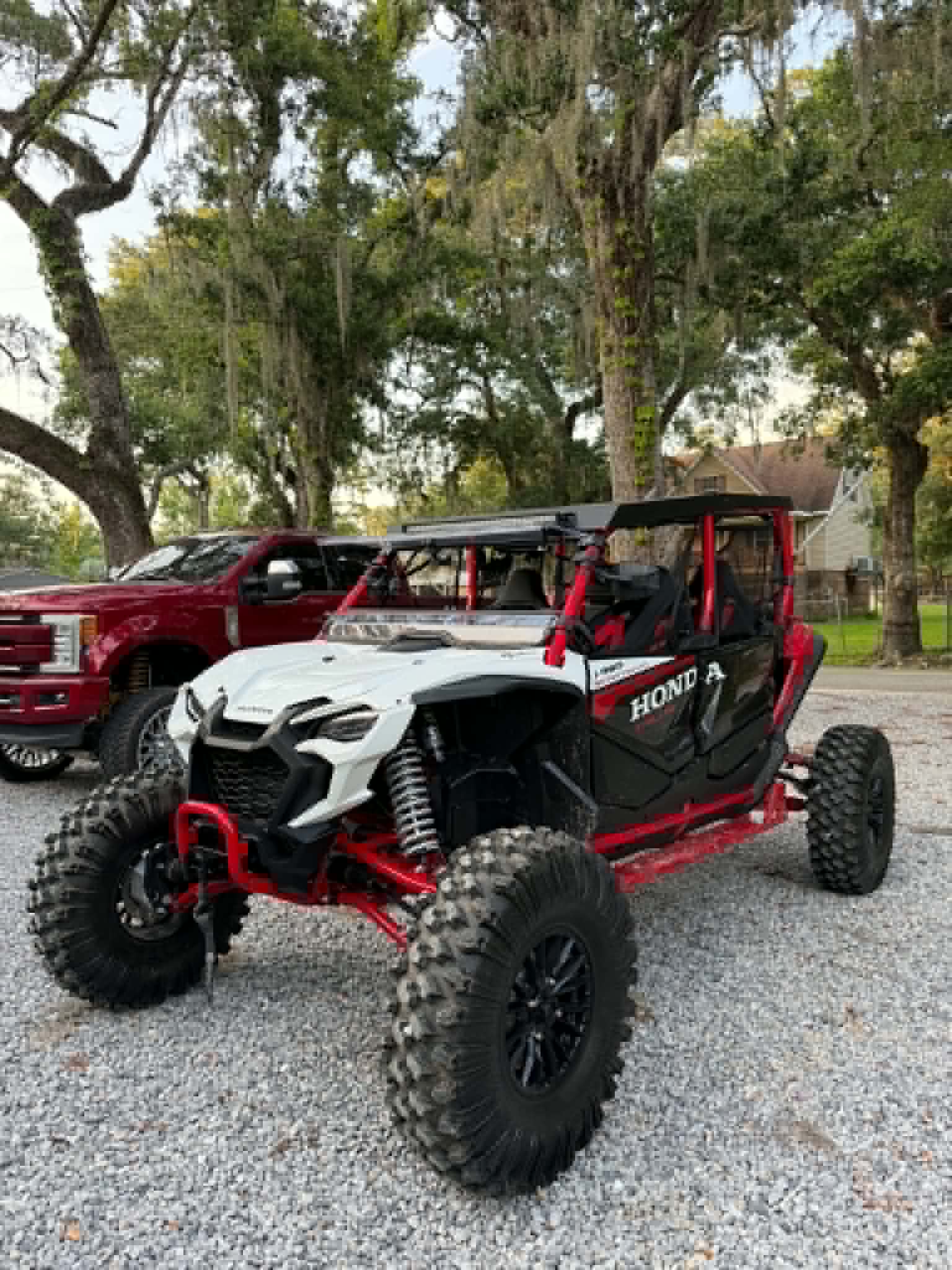 Custom Honda build parked at the shop